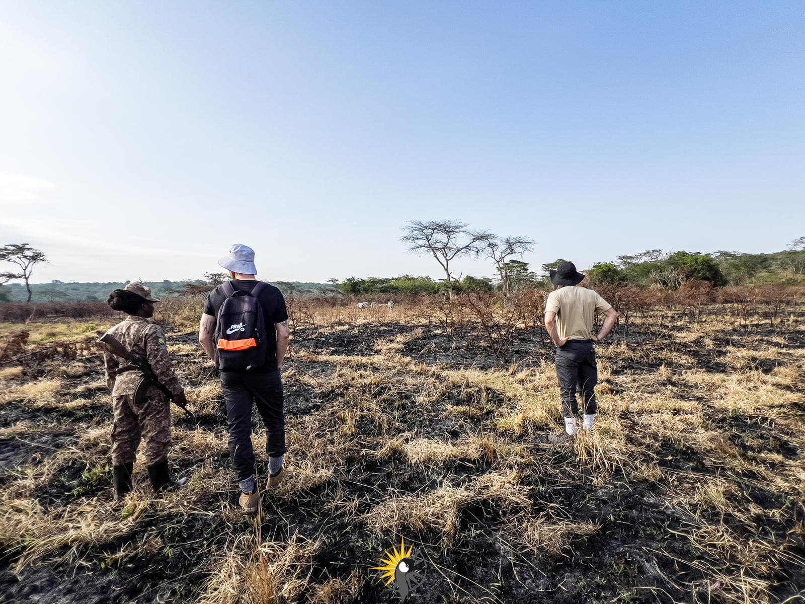 Tourists on a walking safari