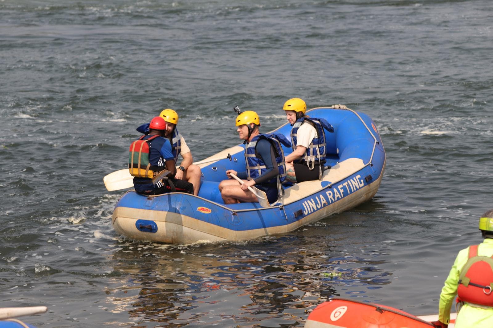 tourists going for white water rafting