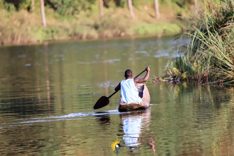 Canoeing on Lake Bunyonyi