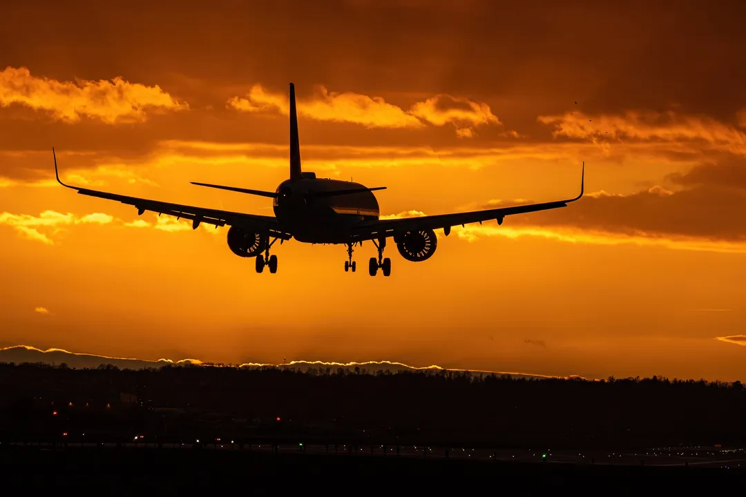 Plane sunset